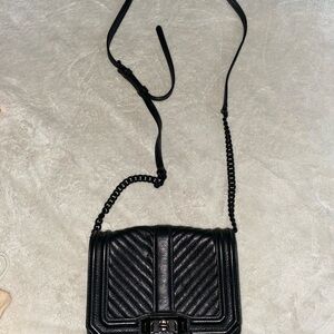 Black Quilted Leather Crossbody Bag